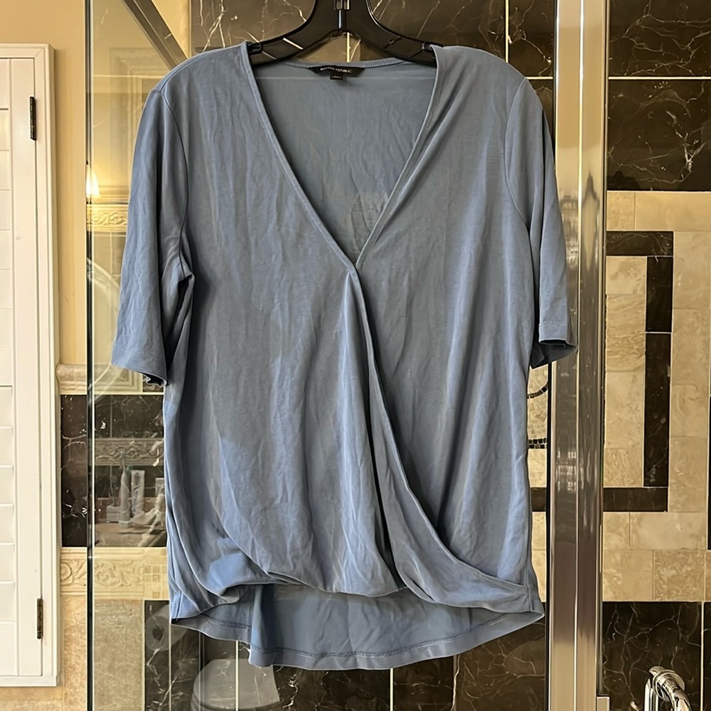 Banana Republic blue blouse, size M, NWOT, never worn.